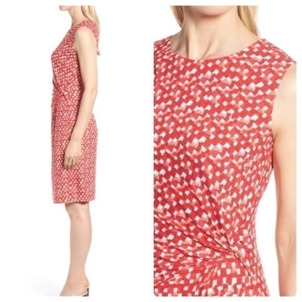NIC+ZOE Red Printed Sleeveless Sheath Dress - Picture 3 of 12